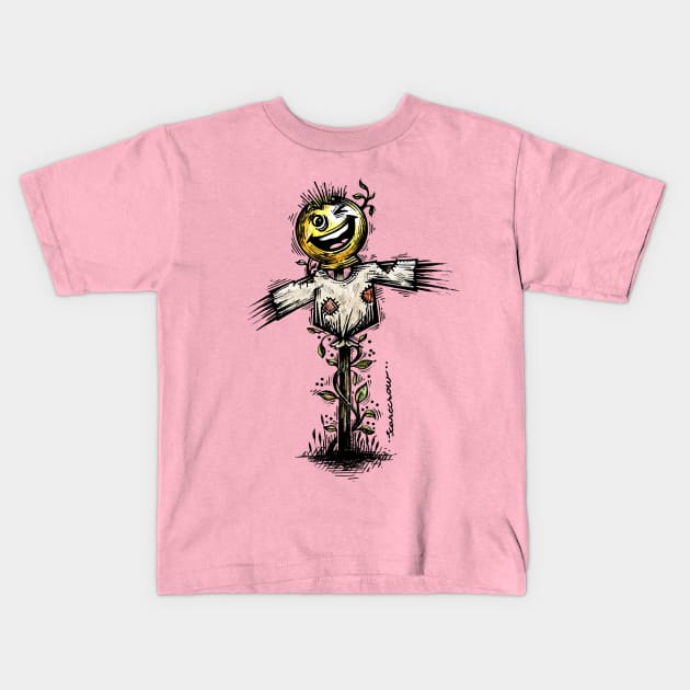 Funny Scarecrow Kids T-Shirt by GeeTee